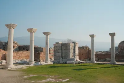 Explore the historic ruins of the Basilica of Saint John in Ephesus, Selçuk, Turkey.